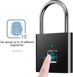Fingerprint Padlock I Portable Keyless fingerprint Padlock I One touch Padlock Waterproof - BAS Kuwait
