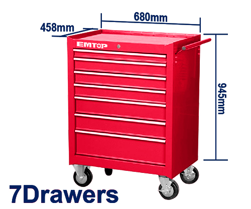 Tools Cabinet 7 Drawers with Wheels (2) EMTOP BRAND - BAS Kuwait