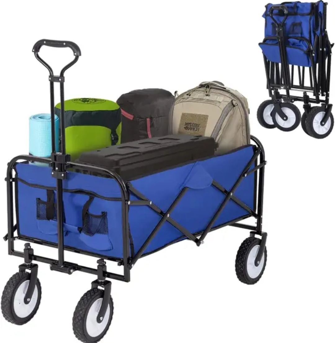 Foldable Outdoor Beach Trolley 4 wheeler I Collapsible Wagon for beach picnic - BAS Kuwait