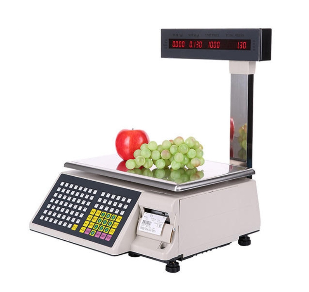 Electric Platform Price computing Weighing scale 30 kg with barcode label Printing - BAS Kuwait 