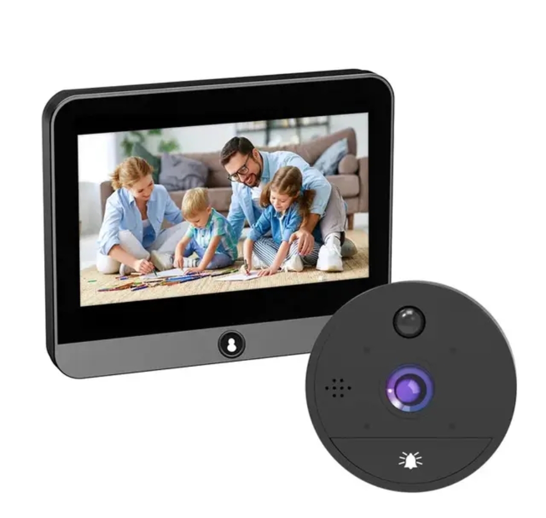 Wireless Video Intercom System I Battery Powered Smart Camera door bell with LCD Touchscreen - BAS Kuwait