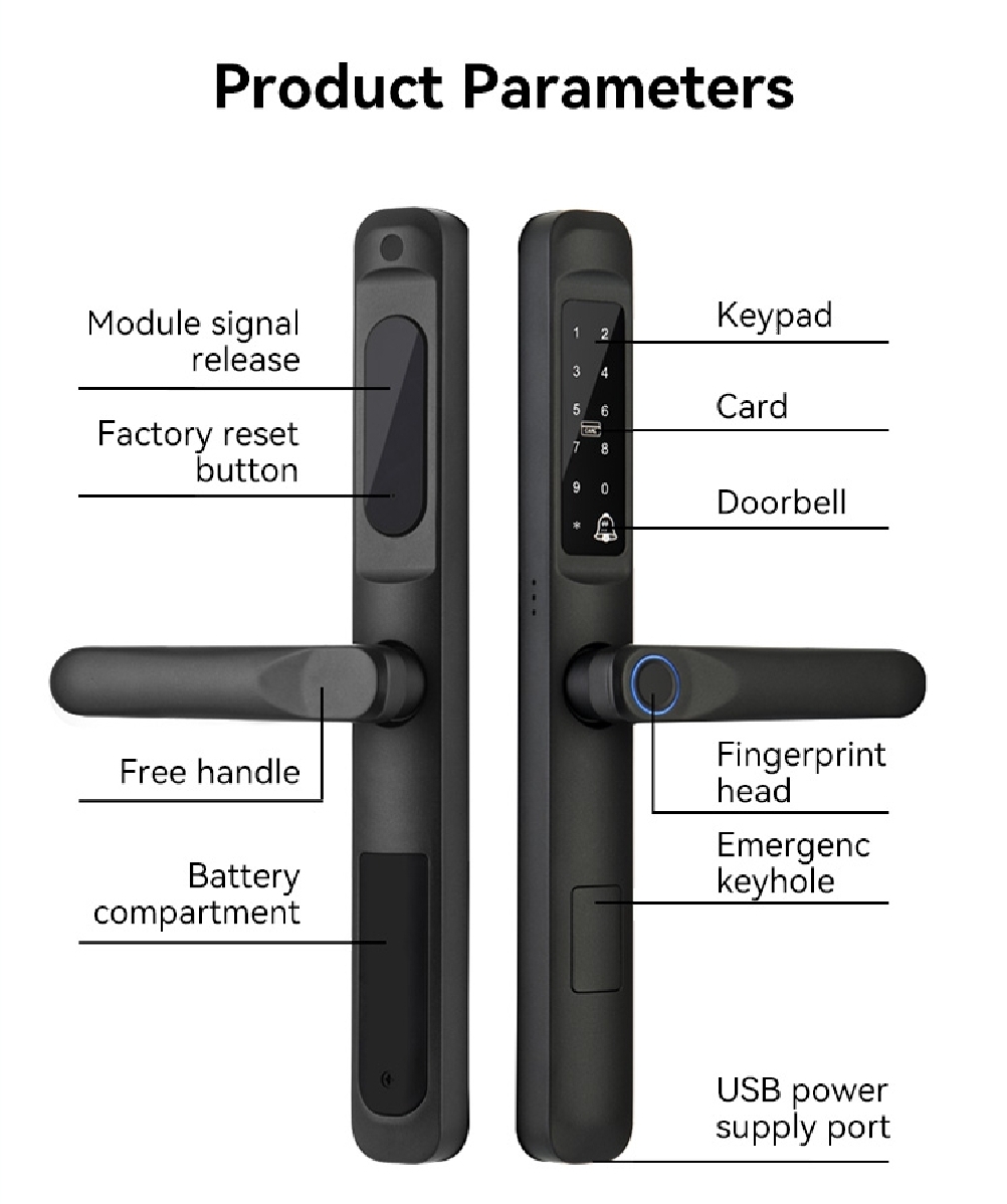 Smart Lock K9 - Keyless Entry - Fingerprint, Pass code, key card, Mobile App (Wifi) - BAS Kuwait
