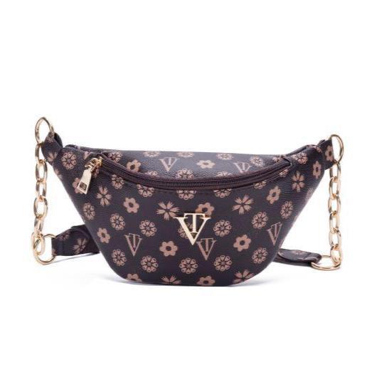 Elegant Vegan Leather Waist Bag with Chain for Women V11000 - BAS